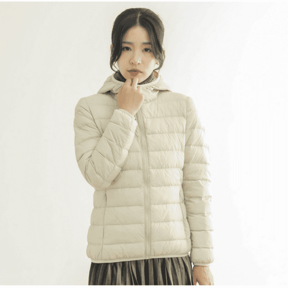 Women's Short Down Coat Packable Puffer Jacket With Hooded Winter Ultra Light Outerwear