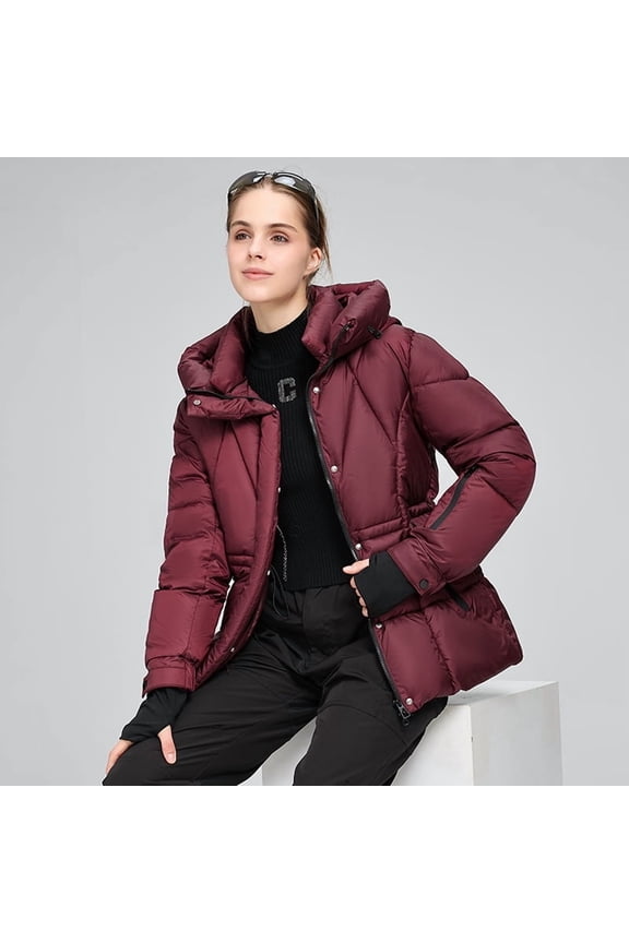 Women’s Short Down Cotton Jacket – Warm Waist-Cinching Korean Style Padded Coat