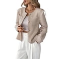 thumbnail image 1 of Women's Short Elegant Jacket Top with Pockets Casual Fall Outfits Winter Coats Color M, 1 of 9