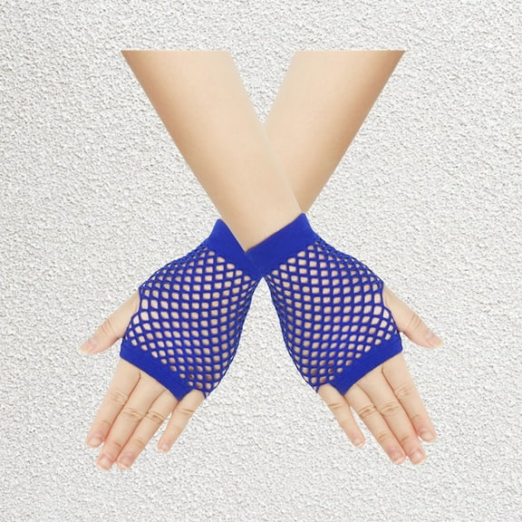 Women's Short Fishnet Fingerless Gloves,Stretchy Mesh Goth Party Gloves for Cosplay and Nightclubs,80s Retro Style Fishnet Gloves in 13 Color,Punk Fashion Accessories for Concerts and Costume Parties