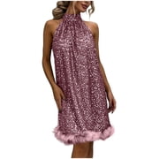 Pink Fur Dress