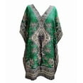 thumbnail image 1 of Women's Short Kaftan Maxi Tunic Caftan Gown Top Night Dress One Size Green, 1 of 4