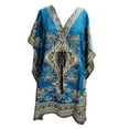 thumbnail image 1 of Women's Short Kaftan Maxi Tunic Caftan Gown Top Night Dress One Size Turqoise, 1 of 4
