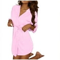 thumbnail image 1 of Women's Short Kimono Robe Silky Satin Bathrobe Bride Bridesmaids Wedding Party Sleepwear Soft Nightgown, 1 of 5