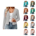 thumbnail image 1 of Women's Short Knit Cardigan With Scallop Collar Elegant Lightweight Comfortable Casual Loose Fit Spring Fall Layering Top Cardigan Sweaters for Women, 1 of 2