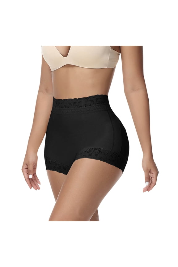 Women's Short Leggings With Pockets Drawstring Solid Color Lace High Waist Leggings Briefs