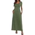 thumbnail image 1 of Women's Short/Long Sleeve Loose Plain Long Maxi Casual Dresses with Pockets, 1 of 5