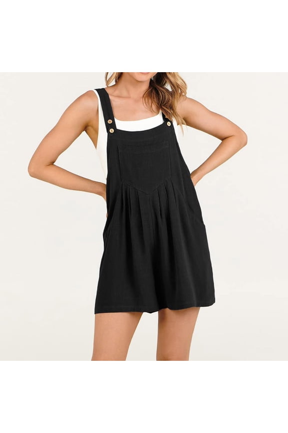 Women's Short Overalls Summer Casual Adjustable Strap Loose Short Bib Overalls Jumpsuit Rompers Long Body Suits Romper with Pants Cool Jumpsuits for Women Skin Tight Jumpsuit Drawstring Romper