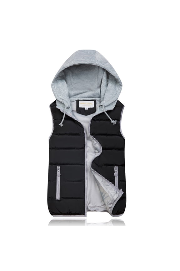Women's Short Padded Vest, Quilted Warm Sleeveless Jacket for Autumn Winter, Lightweight Insulation for Layering Under Coats-Black