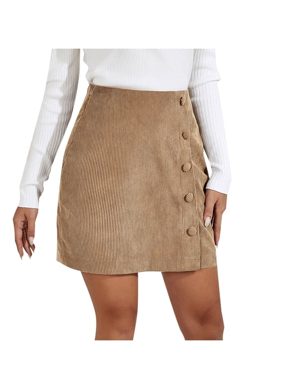 Women's Short Skirt Solid High Waist Skirt Corduroy Hip Wrap Single Slim Fit Solid Skirt Autumn And Winter Skirts for Women Wrap Skirts for Women Tan Skirt Ruffle Skirt Women Womens Bathing