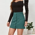 thumbnail image 1 of Women's Short Skirt Solid High Waist Zipper Autumn Winter Skirt Corduroy Wrap Slim Fit Solid Skirt Light Skirt for Women Mesh Skirt High Split Skirt Toddler Cheer Skirt Leather Skirt Cute Skirts for, 1 of 5