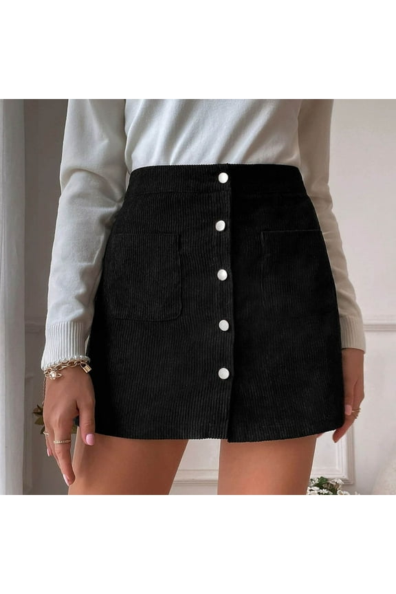 Women's Short Skirt Solid High Waist Zipper Autumn Winter Skirt Corduroy Wrap Slim Fit Solid Skirt Metallic Mini Skirt Formal Skirt Mini Jean Skirt Sequin Midi Skirt Scrub Skirts Leather Skirts