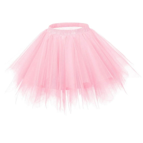 Women's Short Skirts Tutu Ballet Bubble Skirt Teen Girls 50's Tulle Party Vintage Petticoat for Halloween Costume