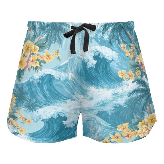 Women's Short Sleep Pants Sleep Shorts for Women Women's Pajama Bottoms Women's Athletic Shorts Suitable for Home Use Relaxation M Artistic Waves