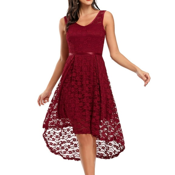 Women's Short Sleeve Bridal Friend Dress For Wedding Lace Chiffon Mid Length Formal Evening Dress Dresses for Women Day Party Evening Party Wear Dress Evening Dress You Wear to A Wedding Evening Grown