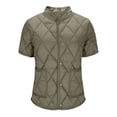 thumbnail image 1 of Women's Short Sleeve Button Jacket, Casual Lightweight Outerwear with Pockets, Durable Nylon and Spandex Blend, Ideal for Spring Fall and Winter Seasons, 1 of 8