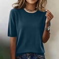 thumbnail image 1 of Women's Short Sleeve Crew Neck Knit Pullover Sweater, 1 of 4