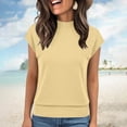 Women's Short Sleeve Crewneck Top, Solid Color Casual Spring Summer ...