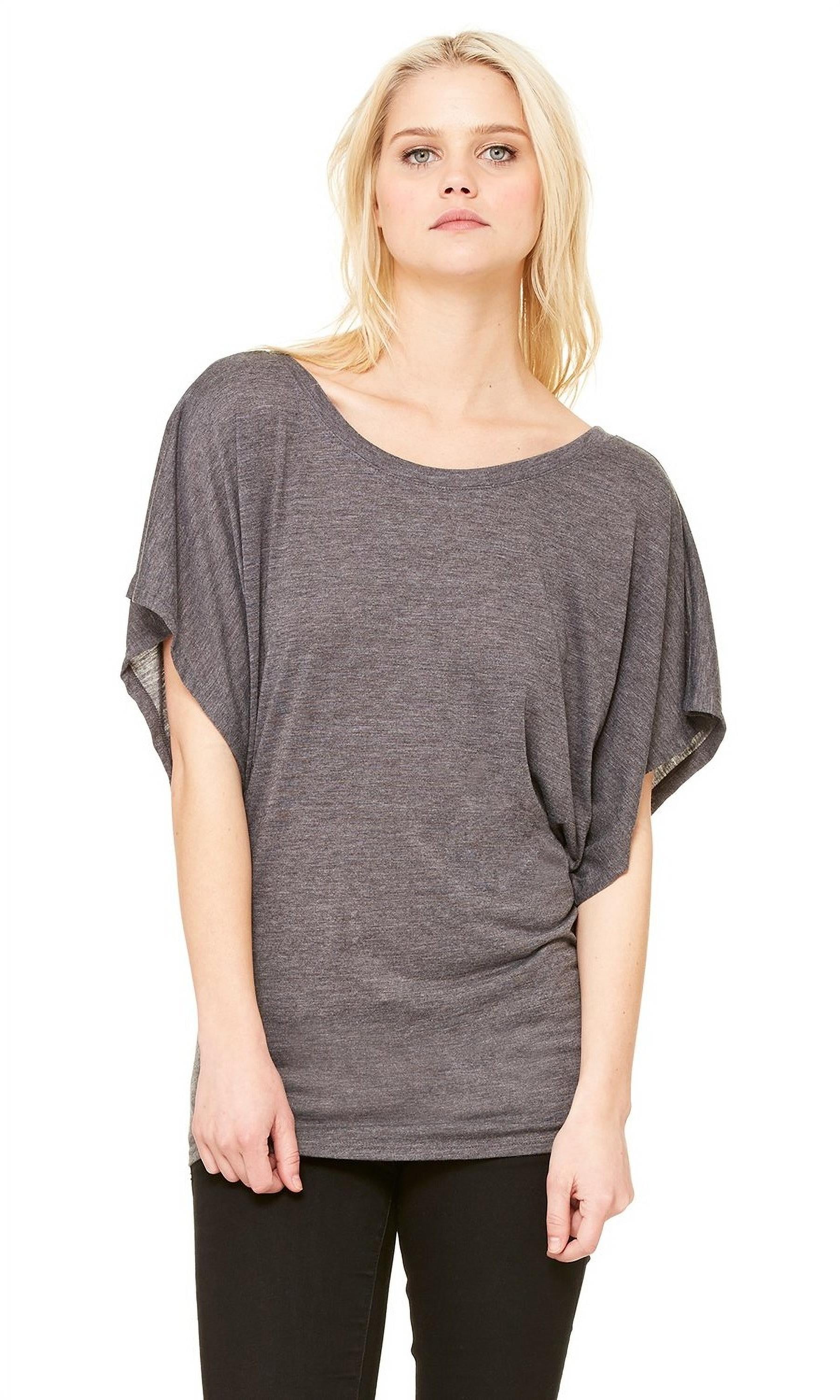 Women's Short Sleeve Draped Dolman T-Shirt