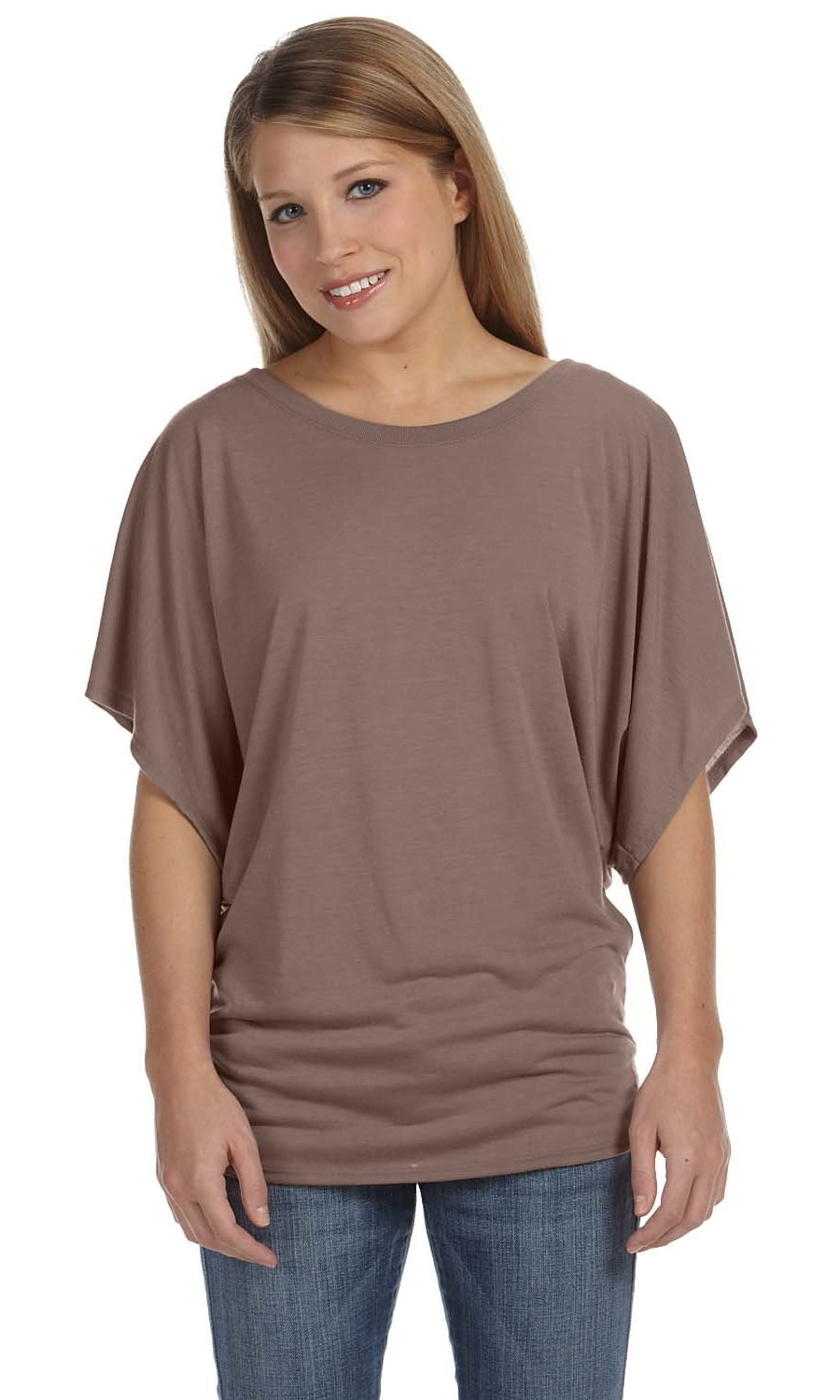 Women's Short Sleeve Draped Dolman T-Shirt