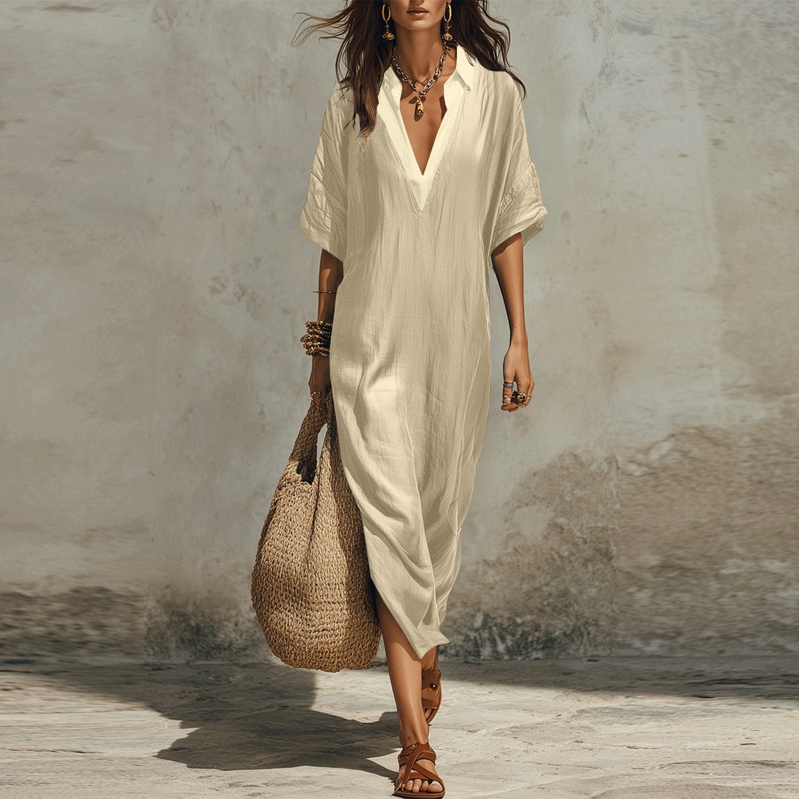colorblock linen dress Colorblock Linen-Blend Asymmetrical Draped Maxi Dress Cedar & Thread