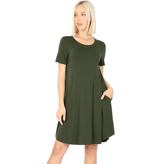 Women's Short Sleeve Dress with side Pocket