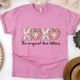 thumbnail image 1 of Women's Short Sleeve Graphic T-Shirt, XOXO Love Letters Floral Bow, Azalea, Size M, 1 of 3