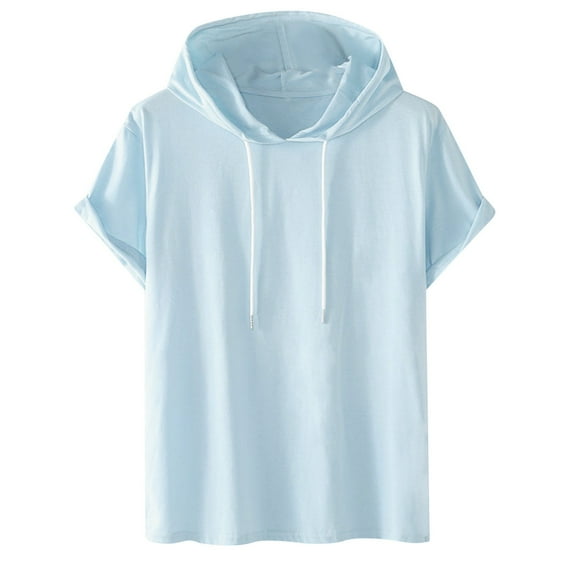 Women's Short Sleeve Hooded Sweatshirt - Drawstring Pullover, Solid Color, Fashionable & Casual (Size S-XXL)