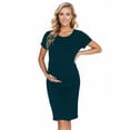 thumbnail image 1 of Women's Short Sleeve Maternity Dress Clothes Ruched Pregnancy Bodycon Dress, 1 of 4