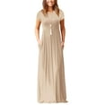 thumbnail image 1 of Women's Short Sleeve Maxi Dresses Casual Empire Waist Long Dress with Pockets, 1 of 7