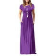 thumbnail image 1 of Women's Short Sleeve Maxi Dresses Casual Empire Waist Long Dress with Pockets, 1 of 7