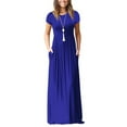 thumbnail image 1 of Women's Short Sleeve Maxi Dresses Casual Empire Waist Long Dress with Pockets, 1 of 7