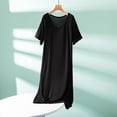 thumbnail image 1 of Women's Short Sleeve Maxi Nightgown Ruffled Soft Loose Fitting Pajamas Dress with Chest Pad Loungewear Sleepshirts Black One Size, 1 of 5