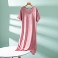 thumbnail image 1 of Women's Short Sleeve Maxi Nightgown Ruffled Soft Loose Fitting Pajamas Dress with Chest Pad Loungewear Sleepshirts One Size, 1 of 6