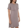 thumbnail image 1 of Women's Short Sleeve Midi T-Shirt Dress, Casual Loose Swing Tunic Dress, Summer 2024(Taupe Medium Size), 1 of 6