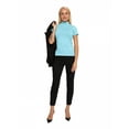 thumbnail image 1 of Women's Short Sleeve Mock Neck Casual Top T-Shirt, L, Aqua, by Ambesonne, 1 of 4