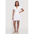 thumbnail image 1 of Women's Short Sleeve Notch Neck Mini Dress, 1 of 3