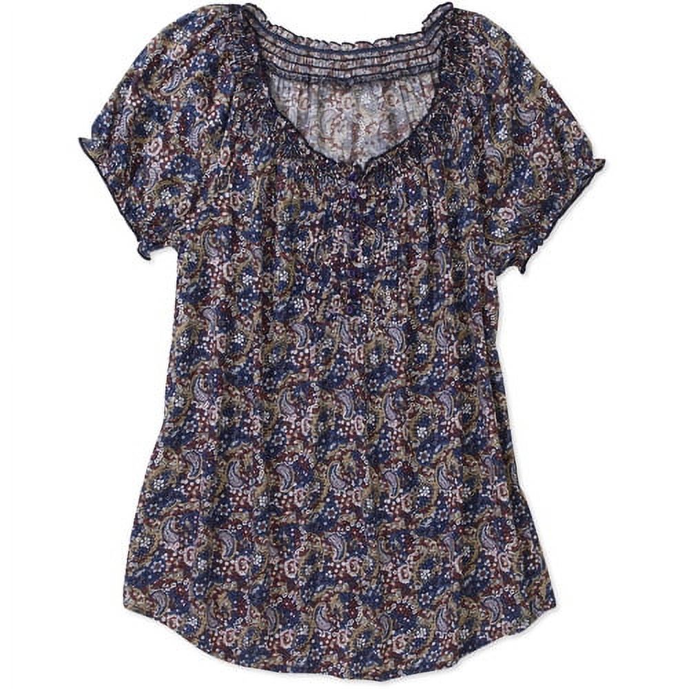 Women's Short Sleeve Peasant Top