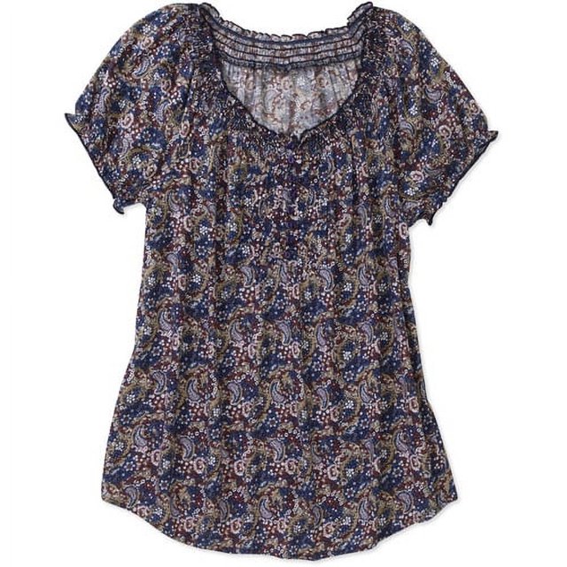 Women's Short Sleeve Peasant Top