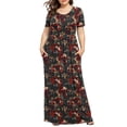 thumbnail image 1 of Women's Short Sleeve Plus Size Maxi Dress with Pockets Loose Casual Summer Dresses Soft Lightweight Cute Printed Dresses Coupons, 1 of 6