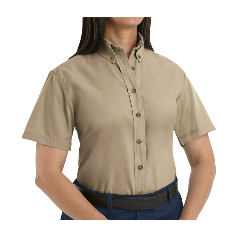 Women s Short Sleeve Poplin Dress Shirt Walmart