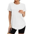 thumbnail image 1 of Women's Short Sleeve Quick Dry T-Shirts, Stretch Tops Clearance under $5, Wicking Moisture Workout Athletic Running Shirts ,WhiteSize, XXL, 1 of 9