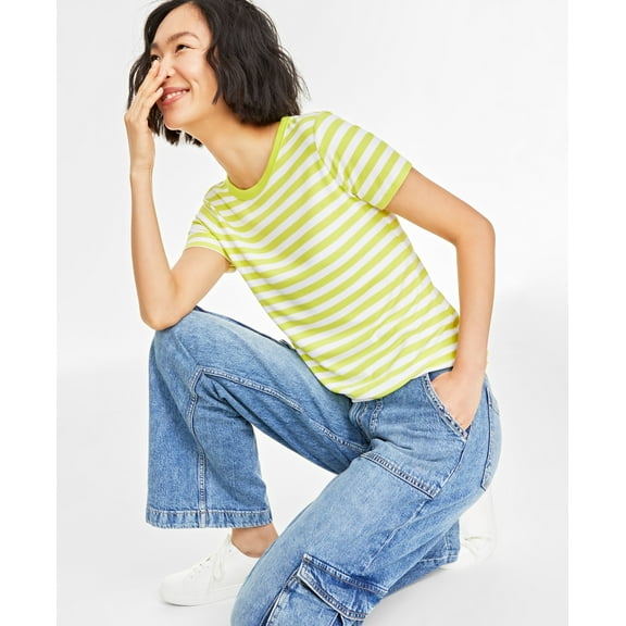 Women's Short-Sleeve Ribbed T-Shirt White/Sul Combo XS