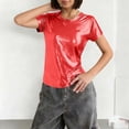 thumbnail image 1 of Women's Short Sleeve Round Neck Basic Tee for Spring and Summer, 1 of 6