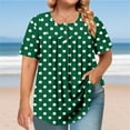 thumbnail image 1 of Women's Short Sleeve Round Neck Button-Up Pleated T-Shirt, 1 of 6
