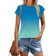 thumbnail image 1 of Women's Short Sleeve Round Neck Pleated T-Shirt Tops Blouses Casual Daily Wear Loose Fit Solid Color Soft Breathable Fashion Essential for Women | HAODEJW,Multicolor XL, 1 of 8