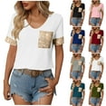 thumbnail image 1 of Women's Short Sleeve Round Neck Pullover T-Shirt Tops Blouses, Printed Casual Loose Fit Tee, Soft Breathable for Daily Wear Vacation Streetwear Fashion Essential Gift for Women, 1 of 9