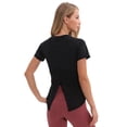 thumbnail image 1 of Women's Short Sleeve Round Neck Tie Back Yoga Running Top T-Shirts, 1 of 7