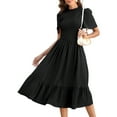 thumbnail image 1 of Women's Short Sleeve Ruffle A-line Dress, 1 of 5