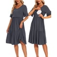 thumbnail image 1 of Women's Short Sleeve Ruffle Maternity Nursing Dresses for Breastfeeding, 1 of 4